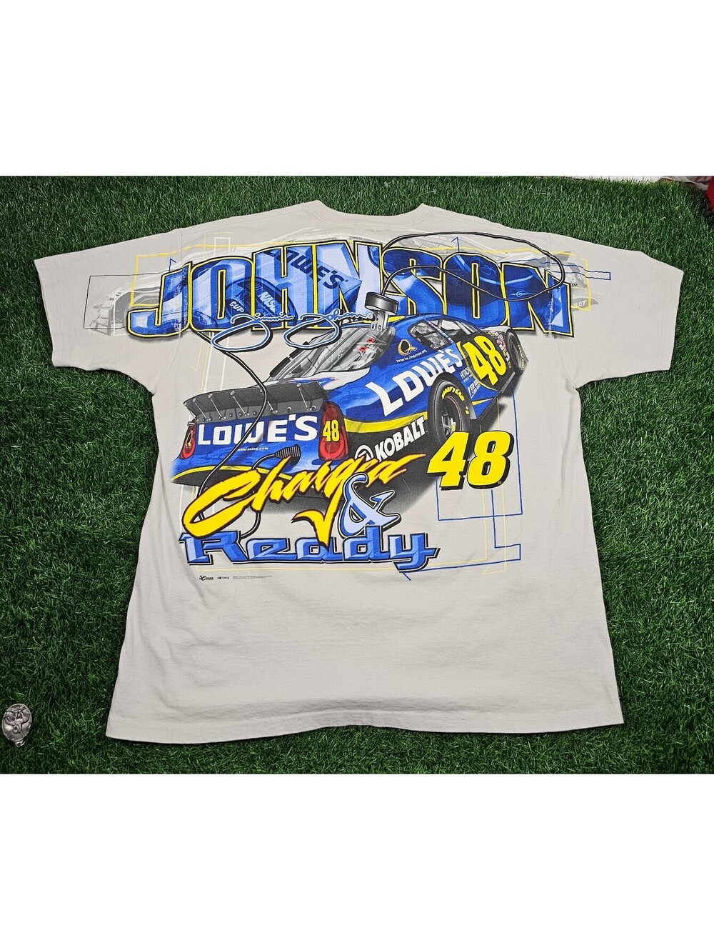 Vintage AOP NASCAR Jimmie Johnson #48 Lowe's Racing Tee Shirt Size 2X